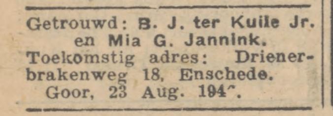 Drienerbrakenweg 18 B.J. ter Kuile Jr. advertentie Tubantia 24-8-1946.jpg