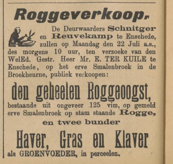 Broekheurne, Erve Smalenbroek, Mr. E. ter Kuile. advertentie Tubantia 20-7-1901.jpg