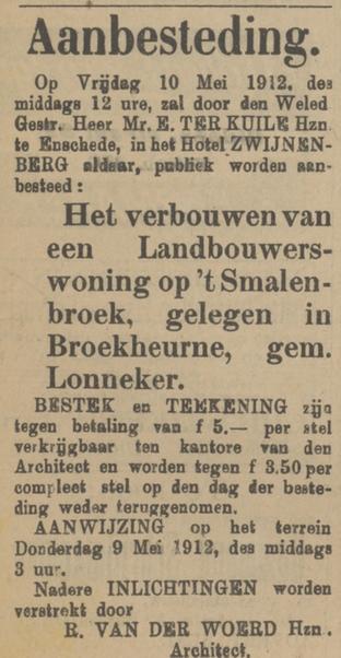 Broekheurne, Erve Smalenbroek, Mr. E. ter Kuile Hzn. advertentie Tubantia 30-4-1972.jpg