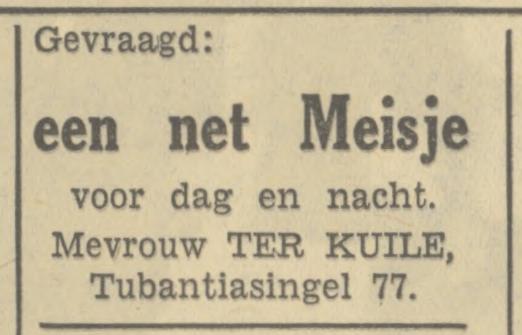 Tubantiasingel 77 Mevr. ter Kuile advertentie Tubantia 12-10-1949.jpg