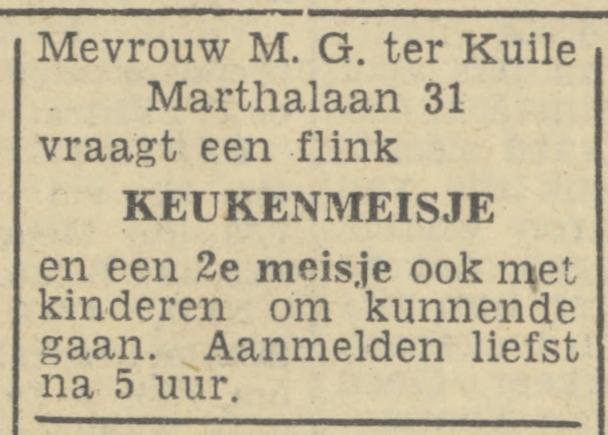 Marthalaan 31 M.G. ter Kuile advertentie Tubantia 5-10-1946.jpg