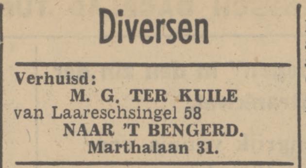 Marthalaan 31 't Bengerd M.G. ter Kuile advertentie Tubantia 12-2-1938.jpg