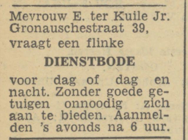 Gronauschestraat 39 E. ter Kuile advertentie Tubantia 30-11-1946.jpg