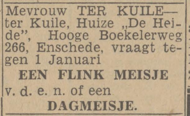 Hoge Boekelerweg 266 Huize De Heide advertentie Twentsch nieuwsblad 2-12-1942.jpg