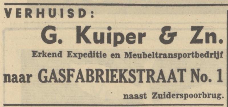 Gasfabriekstraat 1 Fa. G. Kuiper & Zn advertentie Tubantia 16-7-1949.jpg