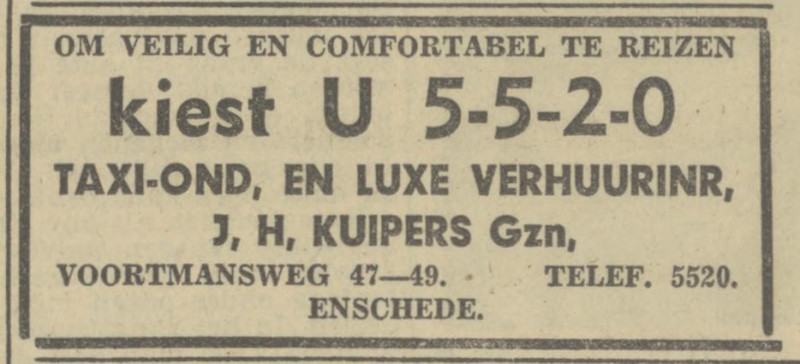 Voortmansweg 47 G.H. Kuipers advertentie Tubantia 12-10-1946.jpg