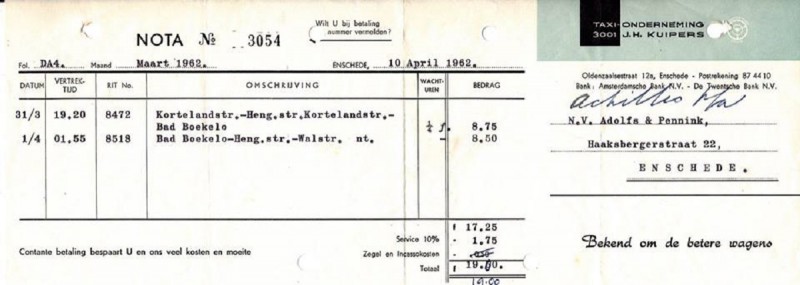 Oldenzaalsestraat 12a Taxionderneming J.H. Kuipers Nota 1962.jpg