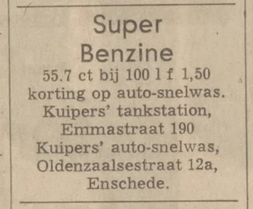Oldenzaalsestraat 12a Kuipers auto-snelwas advertentie Tubantia 9-10-1969.jpg