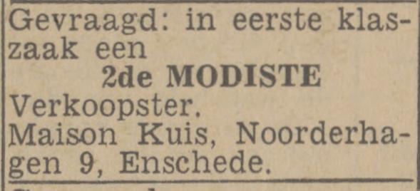 Noorderhagen 9 Maison Kuis advertentie Twentsch nieuwsblad 11-2-1943.jpg