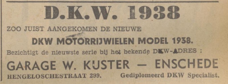 Hengelosestraat 299 Garage W. Kuster advertentie Tubantia 19-1-1938.jpg