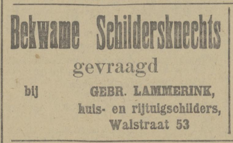 Walstraat 53 Gebr. Lammerink advertentie Tubantia 18-7-1913.jpg