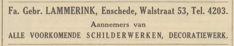 Walstraat 53 Fa. Gebr. Lammerink advertentie 16-6-1933.jpg