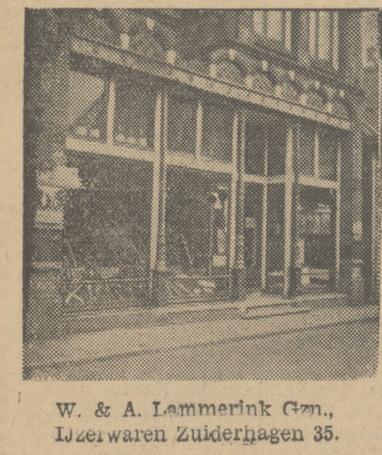 Zuiderhagen 35 W. & A. Lammerink Gzn., IJzerwaren, krantenfoto Tubantia 19-6-1934.jpg