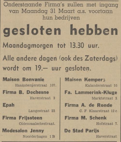 Marktstraat 3 Fa. Lammerink-Kluge advertentie Tubantia 27-3-1941.jpg