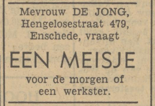 Hengelosestraat 479 Mevr. de Jong advertentie Tubantia 5-3-1951.jpg