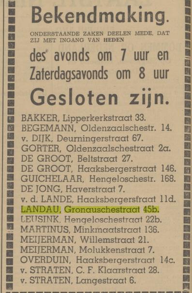 Gronausestraat 45b H. Landau advertentie Tubantia 26-8-1940.jpg