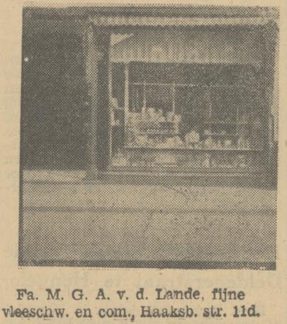 Haaksbergerstraat 11d Fa. M.G.A. v.d. Lande, fijne vleeswaren en comestibles krantenfoto Tubantia 19-6-1934.jpg