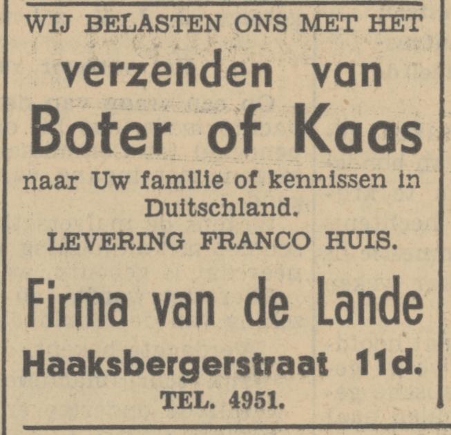 Haaksbergerstraat 11d Firma van de Lande advertentie Tubantia 10-11-1936.jpg