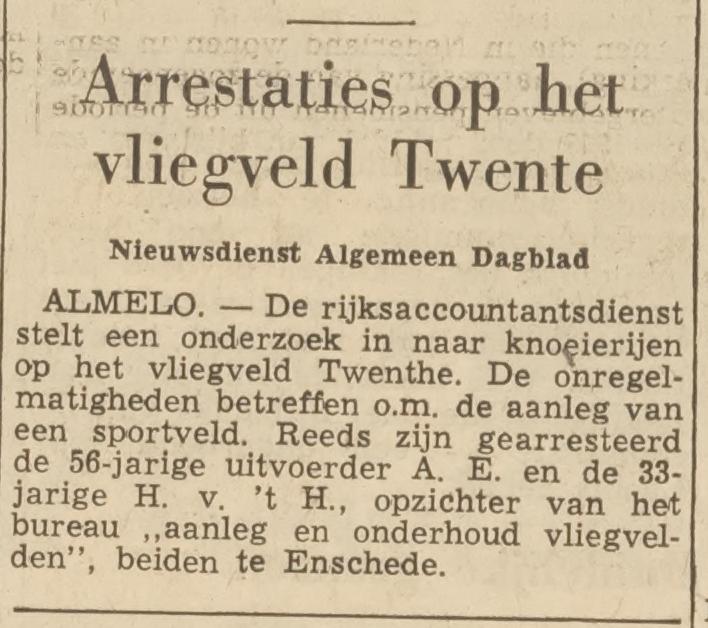 Vliegveld Twente krantenbericht Algemeen Dagblad 7-7-1955.jpg
