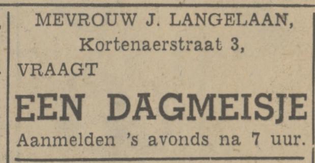 Kortenaerstraat 3 J. Langelaan advertentie Tubantia 21-12-1939.jpg