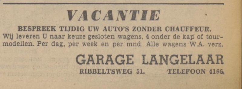 Ribbeltsweg 51 Garage Langelaar advertentie Tubantia 12-7-1939.jpg