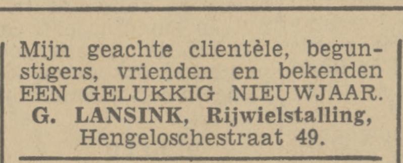 Hengelosestraat 49 G. Lansink rijwielstalling advertentie Tubantia 31-12-1938.jpg