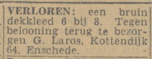 Kottendijk 64 G. Laros advertentie Twentsch nieuwsblad 8-7-1944.jpg