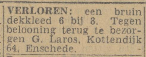 Kottendijk 64 G. Laros advertentie Twentsch nieuwsblad 8-7-1944.jpg