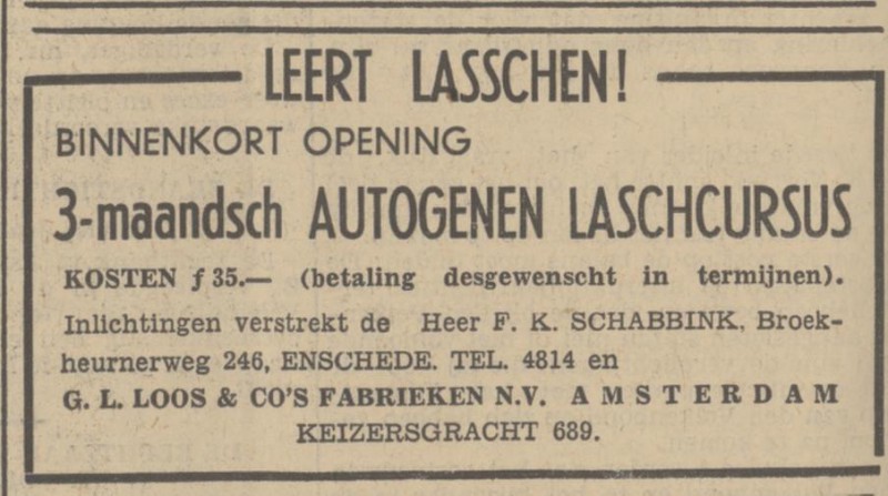 Broekheurnerweg 246 F.K. Schabbink advertentie Tubantia 12-11-1938.jpg
