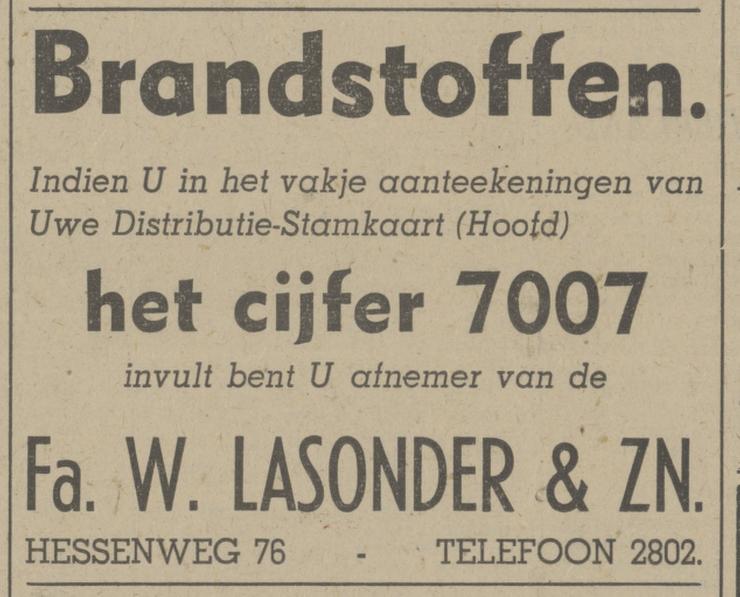 Hessenweg 76 Fa. W. Lasonder & Zn. Brandstoffenhandel advertentie Tubantia 10-11-1941.jpg