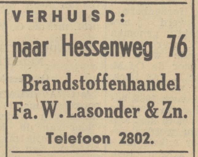 Hessenweg 76 Fa. W. Lasonder & Zn. Brandstoffenhandel advertentie Tubantia 23-12-1937.jpg