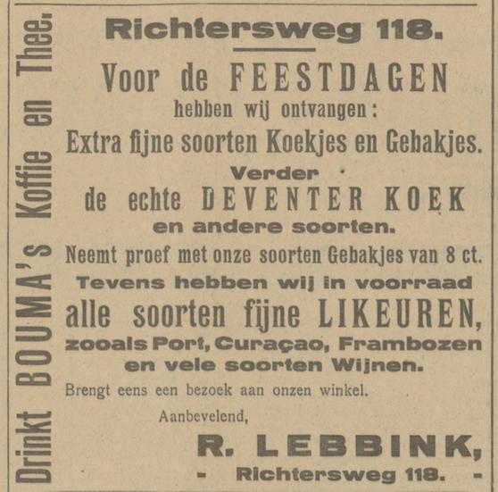 Richtersweg 118 R. Lebbink advertentie Tubantia 14-4-1922.jpg