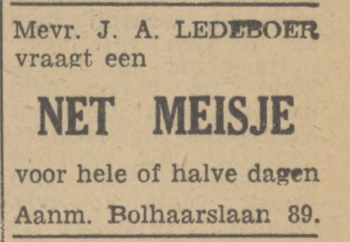 Bolhaarslaan 89 J.A. Ledeboer advertentie Tubantia 21-11-1947.jpg