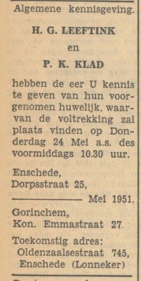 Dorpsstraat 25 H.G. Leeftink advertentie Tubantia 9-5-1951.jpg