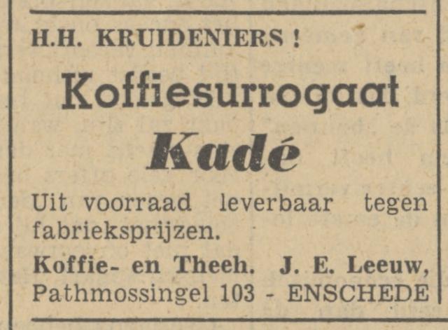 Pathmossingel 103 J.E. Leeuw advertentie Tubantia 11-12-1940.jpg