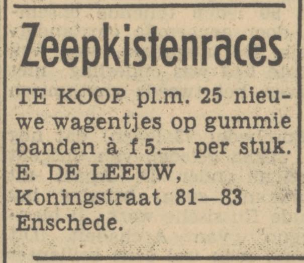 Koningstraat 81-83 E. de Leeuw advertentie Tubantia 3-7-1950.jpg