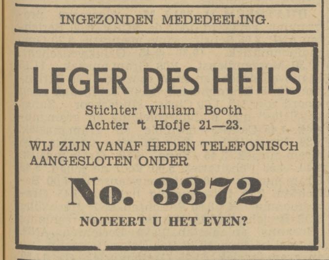 Achter 't Hofje 21-23 Leger des Heils advertentie Tubantia 19-3-1940.jpg