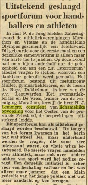 H.J. Lemmers consulent v.d. lichamelijke opvoeding. krantenbericht Leeuwarder Courant 10-1-1955.jpg