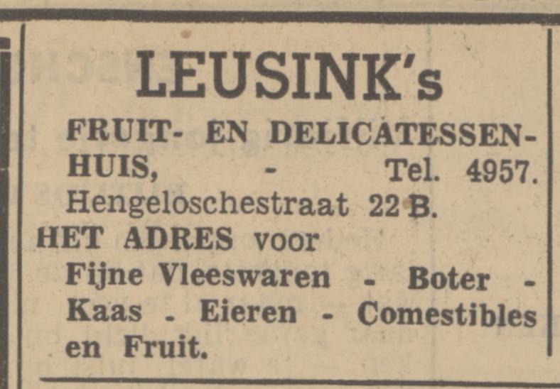 Hengelosestraat 22b Leusink's Fruit- en Delicatessenhuis advertentie Tubantia 3-8-1939.jpg