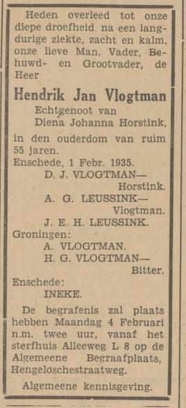 Alleeweg J.E.H. Leussink advertentie Tubantia 1-2-1935.jpg