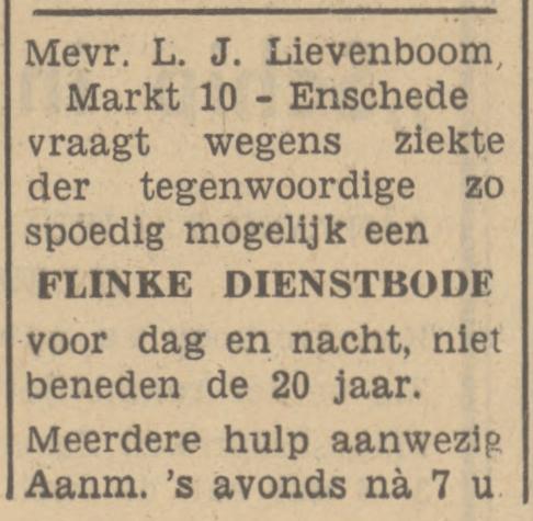 Markt 10 L.J. Lievenboom advertentie Tubantia 14-4-1949.jpg