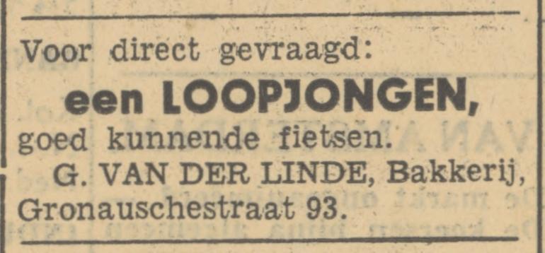 Gronausestraat 93 G. van der Linde bakker advertentie Tubantia 28-4-1933.jpg