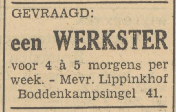 Boddenkampsingel 41 Mevr. Lippinkhof advertentie Tubantia 15-8-1950.jpg