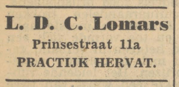 Prinsestraat 11a L.D.C. Lomars Tandarts advertentie Tubantia 27-7-1950.jpg