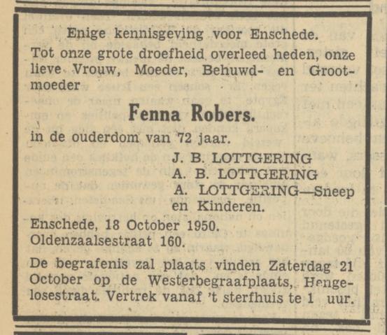 Oldenzaalsestraat 160 J.B. Lottgering advertentie Tubantia 19-10-1950.jpg