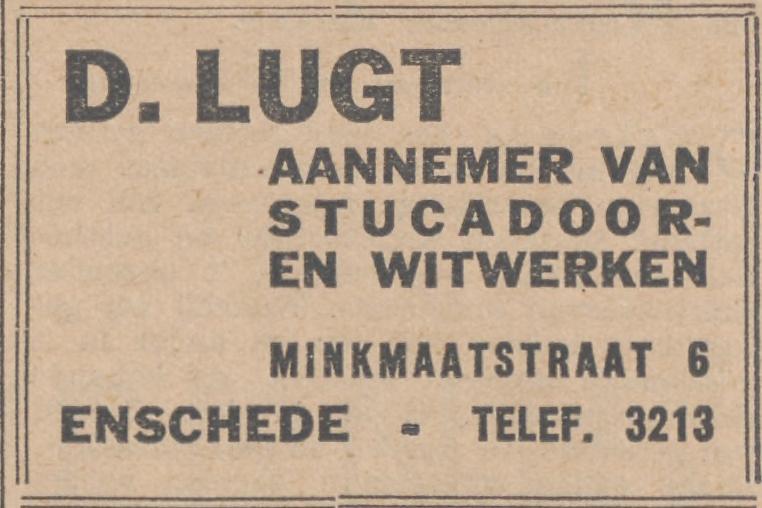 Minkmaatstraat 6 D. Lugt Aannemer van stucadoor- en witwerken advertentie De Standaard 29-3-1935.jpg