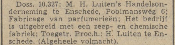 Poolmansweg 6 M.H. Luiten's Handelsonderneming krantenbericht Tubantia 18-10-1941.jpg