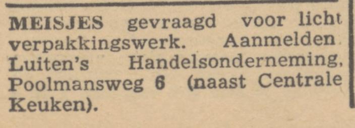 Poolmansweg 6 naast Centrale Keuken Luiten's Handelsonderneming advertentie Trouw 19-5-1945.jpg