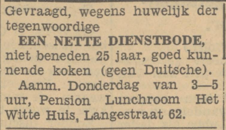 Langestraat 62 Pension Lunchroom Het Witte Huis advertentie Tubantia 11-10-1933.jpg