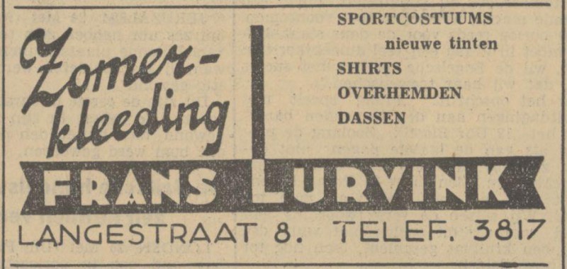Langestraat 8 Frans Lurvink advertentie Tubantia 24-5-1938.jpg